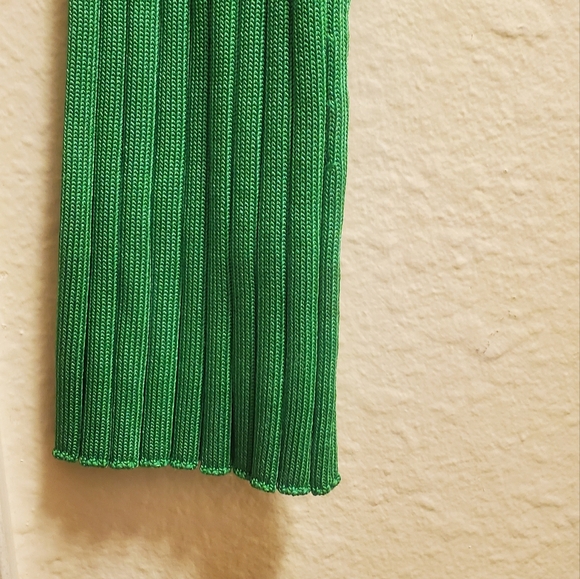 " & other stories" Green long sleeve turtle neck maxi dress with side slit - Picture 2 of 3